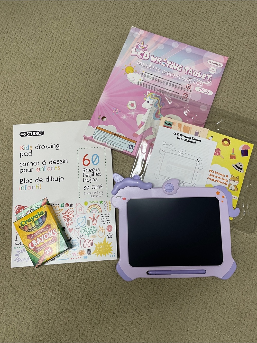 Purple LCD Writing Tablet for Kids - Portable Drawing Tablet